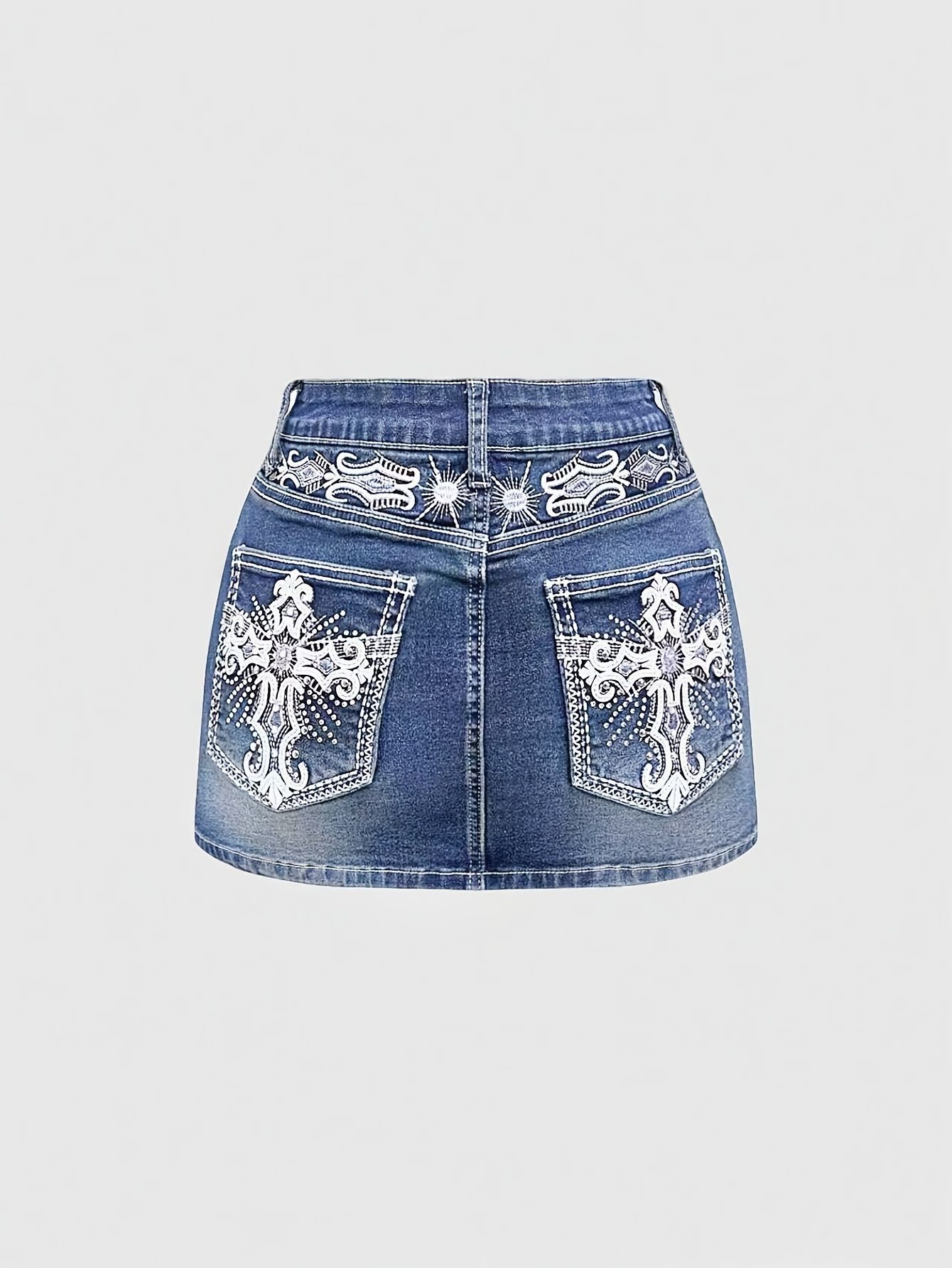 Embroidery Skirt - Nowa Modna Casualowa Spódniczka Mini z