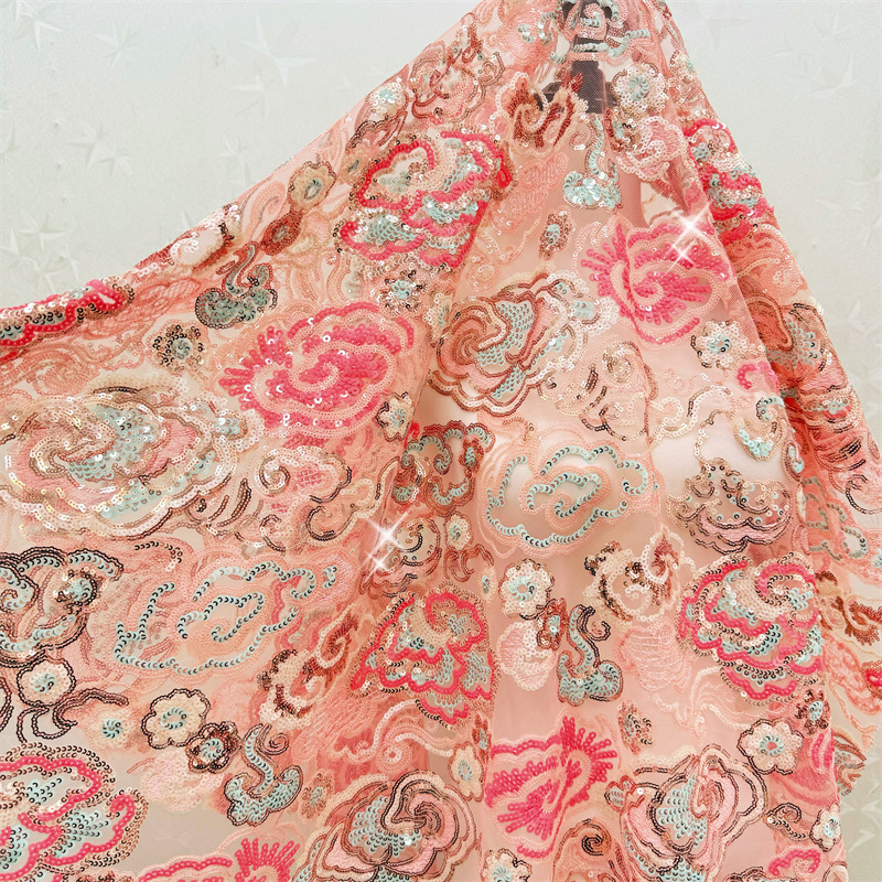 Embroidery Needle - 2 jardy/partia, 130 cm szerokości, różowo-fioletowa,