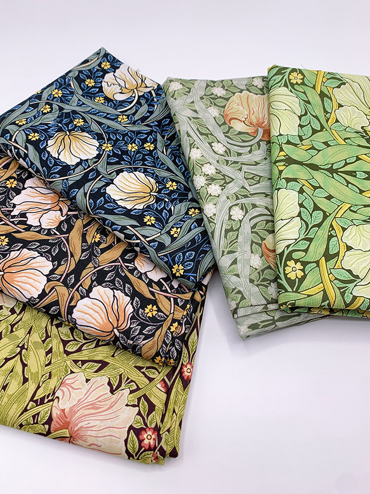 Embroidery Pashmina - Tkanina bawełniana William Morris Magpie, ręcznie