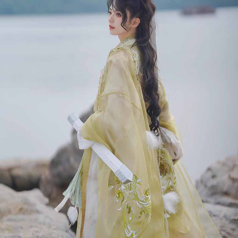Embroidery Gradient - Strój Wuxia Szermierz Hanfu Męski Gradientowy