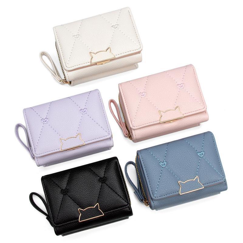 Embroidery Wallet - Krótki portfel ze skóry PU z