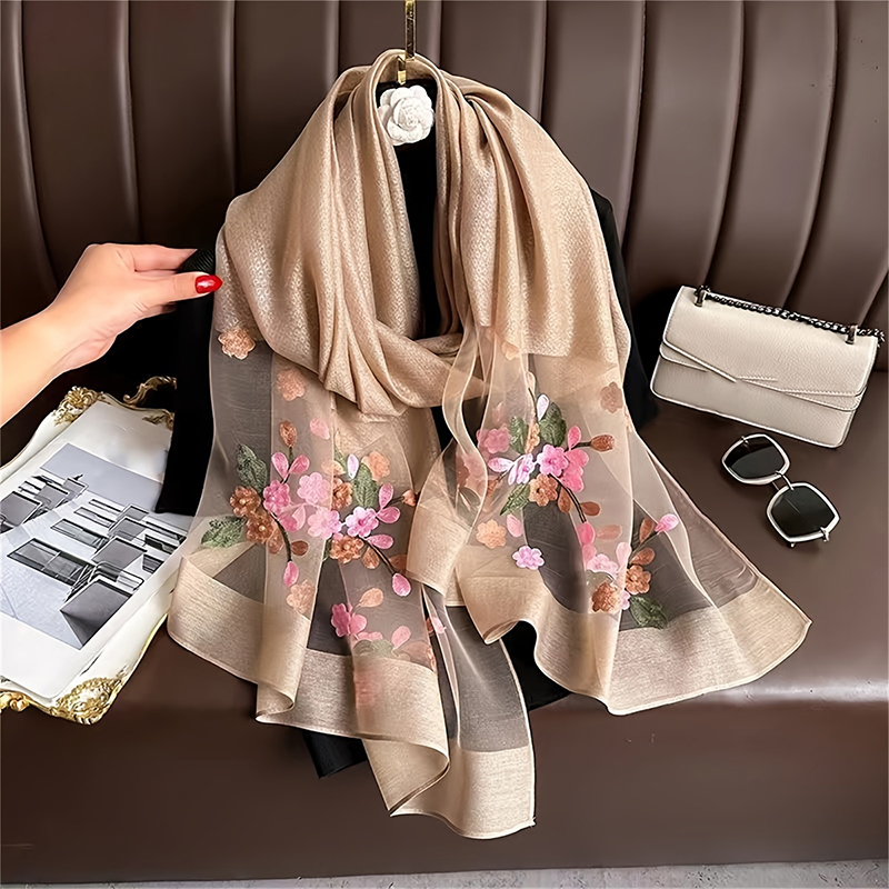 Damski jedwabny szalik wełnian – Embroidery Pashmina recenzja i cena