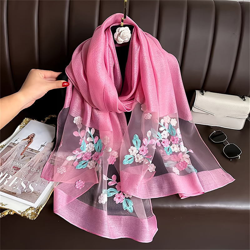 Damski jedwabny szalik wełnian – Embroidery Pashmina recenzja i cena
