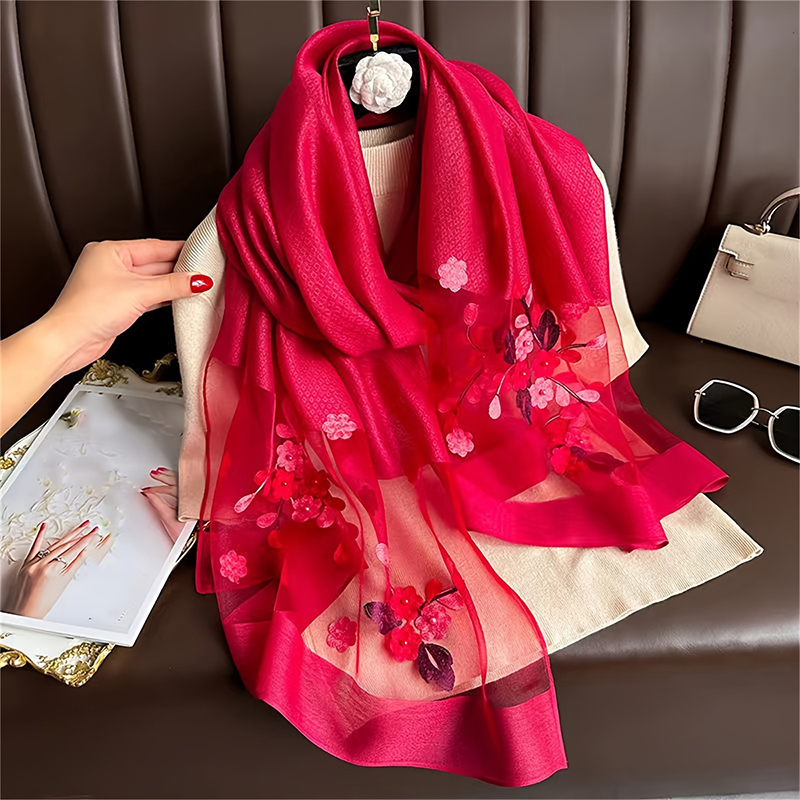 Damski jedwabny szalik wełnian – Embroidery Pashmina recenzja i cena